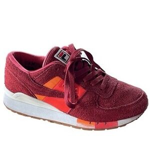 Fila Women's Sample Sneakers Size 7 Rare‎ Burgundy Orange Retro Streetwear Shoes